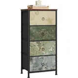 Woltu Kommode, Mehrfarbig, Metall, Patchwork, 4 Schubladen, Rechteckig, eckig, 45x95x30 cm, Wohnzimmer, Kommoden & Sideboards, Kommoden