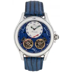 Carl von Zeyten -Waldhaus Herrenuhr Blau Silber Offene Unruh Saphirglas Automatik 46mm- CVZ0084SBLS