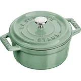 Mini Cocotte Topf 250 ml mintgrün aus Gusseisen gefertigt