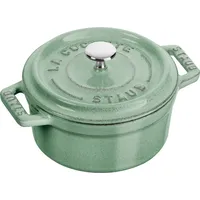 Mini Cocotte Topf 250 ml mintgrün aus Gusseisen gefertigt