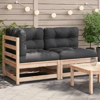 vidaXL Gartensofa mit Kissen 2-Sitzer Massivholz Kiefer