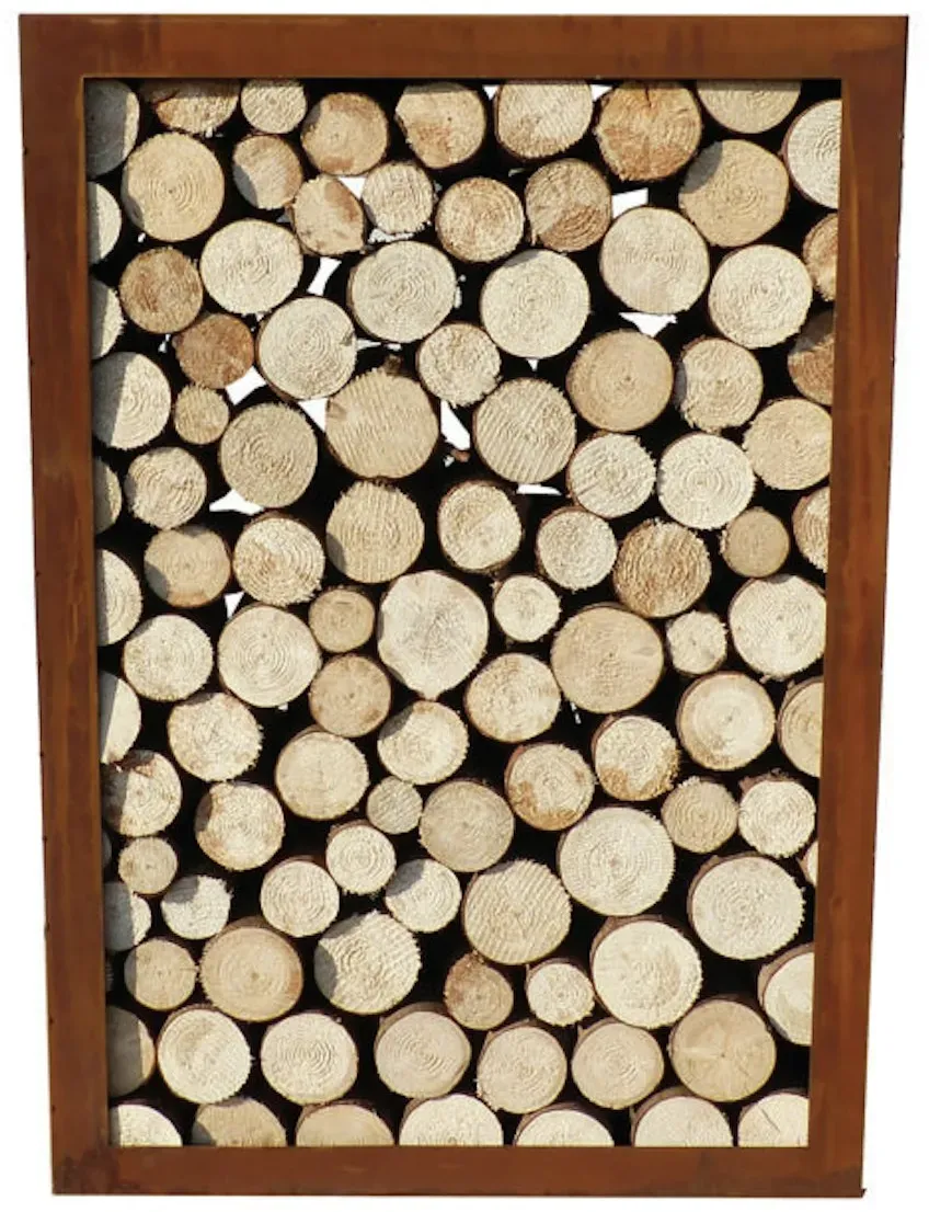 Badeko Holzregal „Lounge“ einfach – 100x70 cm in Edelrostoptik