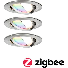 Paulmann LED Einbauleuchte 3er Set Nova Plus Coin 3x5,2W rund Eisen gebürstet