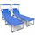 VOUNOT Sonnenliege 2er Set 200 x 60 x 30 cm Blau