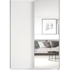 Home Affaire Schwebetürenschrank HOME AFFAIRE "Beta Schiebetürenschrank Kleiderschrank Wäscheschrank", weiß, B:150cm H:210cm T:61cm, FSC-zertifizierter Holzwerkstoff, Schränke, Schwebetürenschrank, mit Spiegel, INKLUSIVE kompletter Innenausstattung, Metallgriffe