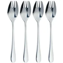 Master Class MasterClass Edelstahl Buffet Spork Set, 4-teilig, Gabel, Messer und Löffel in einem Utensil, hochglanzpoliert, Silber
