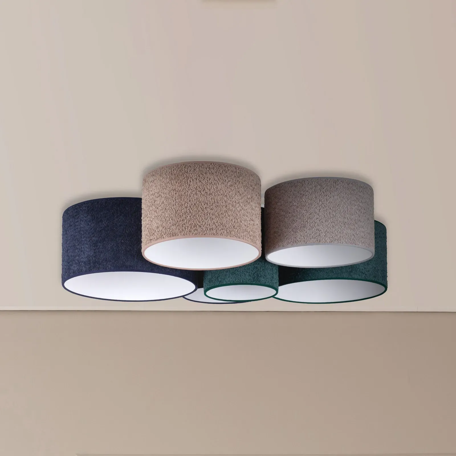 Deckenleuchte Euluna, Boucle, dimmbar, für Wohnzimmer, Stoff / Textil - 35
