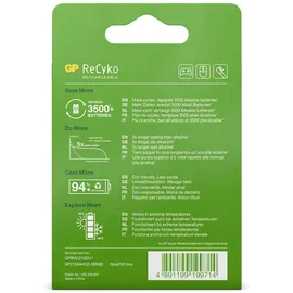 GP Batteries ReCyko Mignon AA NiMH 2100mAh, 2er-Pack (120210AAHCE-C2)