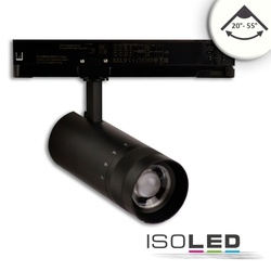ISOLED LED 3-Phasen Schienen-Strahler, 24W, 20°-55°, IP20, fokussierbar, dimmbar, 4000K, schwarz matt ISO-115681