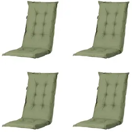 PROGARDEN Tampa Klappsessel 60 x 61 x 109 cm weiß 4 St. inkl. 4 x Auflagen grün