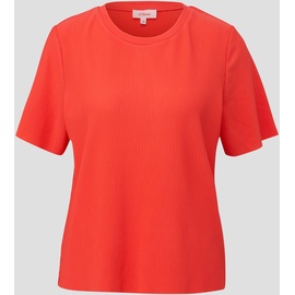 s.Oliver - T-Shirt mit Plisseefalten, Damen, Orange, 34