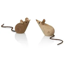 Lucie Kaas - Maus Holzfigur, Esche / Kastanie (2-teilig)