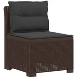 vidaXL 1-Sitzer Garten-Sofa mit Kissen Rattan-Look PP Braun