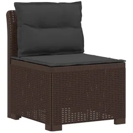 vidaXL 1-Sitzer Garten-Sofa mit Kissen Rattan-Look PP Braun