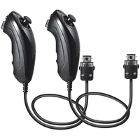 Wii Nunchuk Controller, 2 Packs Ersatz für Nunchuck Controller für Nintendo Wii und Wii U Console-Schwarz