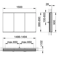 Keuco Royal Modular 2.0 Spiegelschrank 800320151000000 1500 x 900
