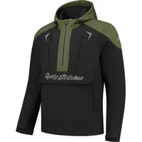 Rusty Stitches Orlando Textiljacke, - Schwarz/Grün/Grau - M