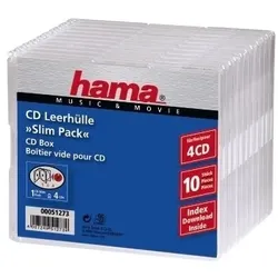 Hama CD-ROM Slim Pack 4 - Slim Jewel Case für Speicher-CD - Kapazität: 4 CD - du