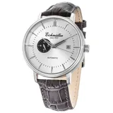 EICHMÜLLER Automatikuhr Silberfarben, Lederband grau 42 mm,
