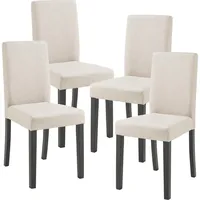 [en.casa] Stühle, Esszimmerstuhl Hamburg 4er Set Textil Beige