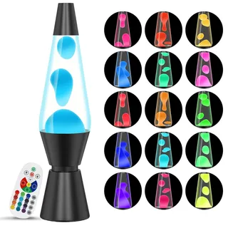 AONESY Lavalampe Led Lavalampe mit Fernbedienung 37cm Lavalampen Weißes Wasser Weißes Wachs Lavalampe Nachtlicht Geschenk für Weihnachten Geburtstag Valentinstag