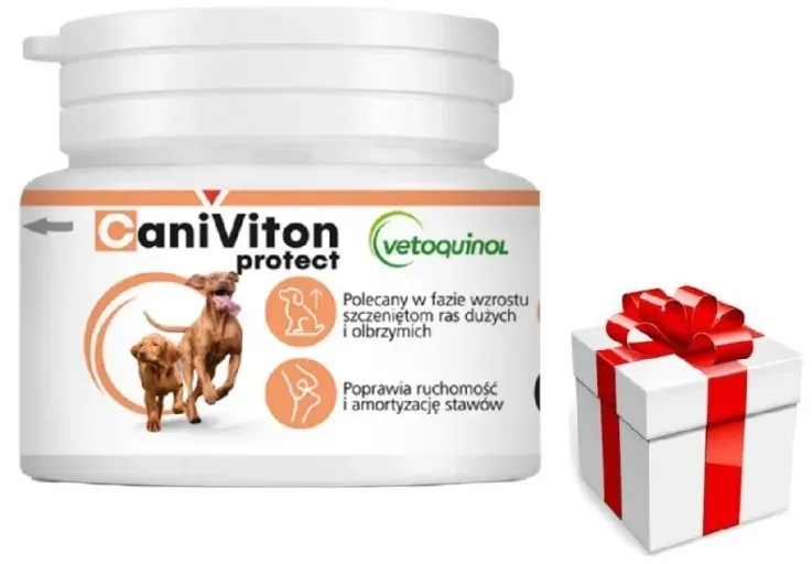 VETOQUINOL Caniviton Protect Nahrungsergänzungsmittel für Hunde 30 Tabletten + Überraschung für den Hund
