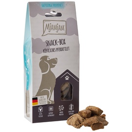 MjAMjAM - Premium Hundesnack - Snackbox - köstliches Pferdefilet, 1er Pack (1 x 80 g), naturbelassen ganz ohne synthetische Konservierungsstoffe