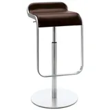 Barhocker Lem Lapalma Sitz Leder dunkelbraun, Designer Shin, Tomoko Azumi, 37x63-75x42 cm