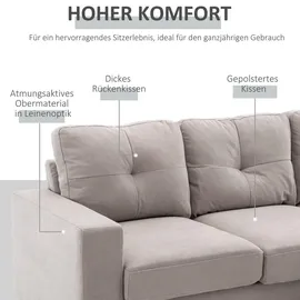 Homcom Ecksofa L-Form, Leinenoptik Couchgarnitur
