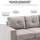 Homcom Ecksofa L-Form, Leinenoptik Couchgarnitur