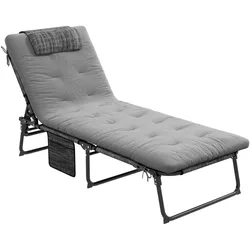 Outsunny Sonnenliege Stahl, Polyester