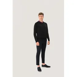 HAKRO V-Pullover 144 Merino Wool - schwarz - L