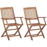vidaXL Klappbare Gartenstühle 45,5 x 91 x 91 cm braun 2 St.
