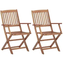 vidaXL Klappbare Gartenstühle 45,5 x 91 x 91 cm braun 2 St.