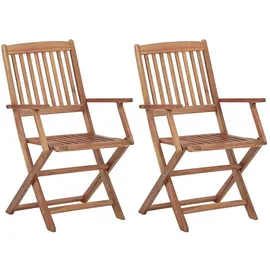 vidaXL Klappbare Gartenstühle 45,5 x 91 x 91 cm braun 2 St.