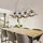 GLOBO Pendellampe 4-flg. 75 cm Rauchglas Metall schwarz Holz braun