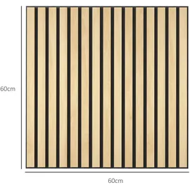 Homcom Akustikpaneel Eiche 4 St. 60 x 60 x 2,1 cm