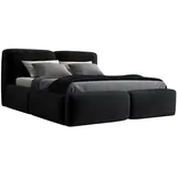 mebloland Polsterbett, Schwarz, Textil, H2, 180x200 cm, Schlafzimmer, Betten, Polsterbetten