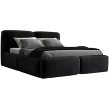 mebloland Polsterbett, Schwarz, Textil, H2, 180x200 cm, Schlafzimmer, Betten, Polsterbetten