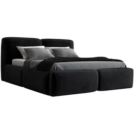 mebloland Polsterbett, Schwarz, Textil, H2, 180x200 cm, Schlafzimmer, Betten, Polsterbetten