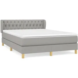 vidaXL Boxspringbett 140 x 200 cm Hellgrau