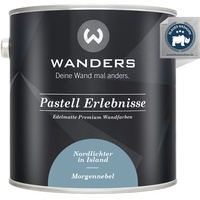 Wanders Pastell Erlebnisse 2,5L - Morgennebel/helles Blau-Grau - Edelmatte Wandfarbe! Küchenmöbellack und Möbelfarbe. Kreidefarbe für Holz & mehr. Hohe Deckkraft, schnell trocknend