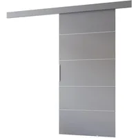 MINIO go for it - Schiebetür Komplettset CLEAN B, 86 cm Breit, Schiebetüren, Wandmontage, Schiebetürsystem, Zimmertüren - Grau Matt