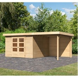 Karibu Gartenhaus Askola 6 mit Anbaudach,naturbelassen,3 x 3,1 m (B x T)