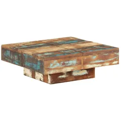 vidaXL Couchtisch 80x80x28 cm : Material - Altholz Massiv