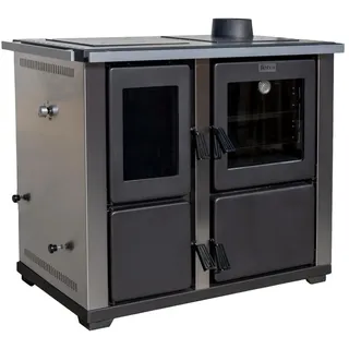 Teba Kaminofen mit Backfach und Herdplatte Teba TKS 18 Rechts Mehrfachbelegung Holzofen 10 kW Kamin Ofen Holz Holzherd Küchenhexe Kochplatte Küchenofen