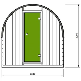FinnTherm Fasssauna ScandiPod Comfort, Fasssauna 2 Sitzbänke aus Holz - Sauna mit 42 mm Wandstärke, Außensauna Mit Montagematerial - FinnTherm