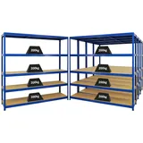 Proregal Mega Deal 5x Schwerlastregal Giant Elephant HxBxT 180 x 180 x 45 cm Fachlast 200 kg Blau