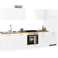 kochstation Küchenzeile »KS-Kehl«, ohne E-Geräte, Breite 300 cm, für Kühlschrank, weiß