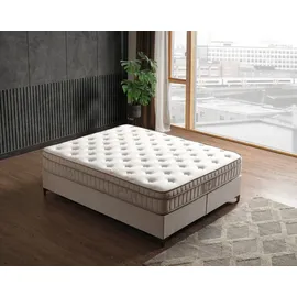 Villa Möbel Alize Polsterbett 150x200 - Farbe: Beige - Set: Bettkasten-Kopfteil - Matratze - Beige